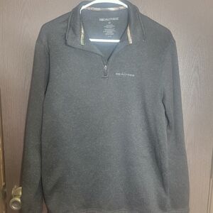 Realtree Men's Black Half-Zip Sweater with Subtle Logo